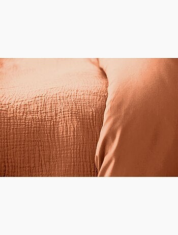 Completo letto in garza di cotone tinta unita