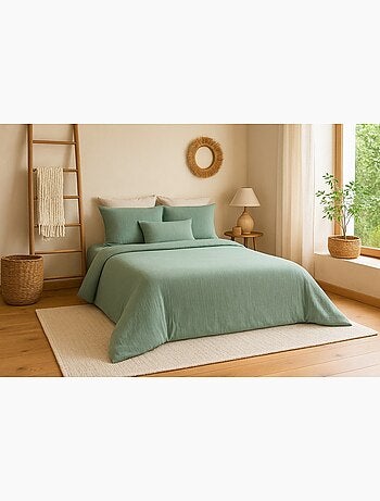 Completo letto in garza di cotone tinta unita