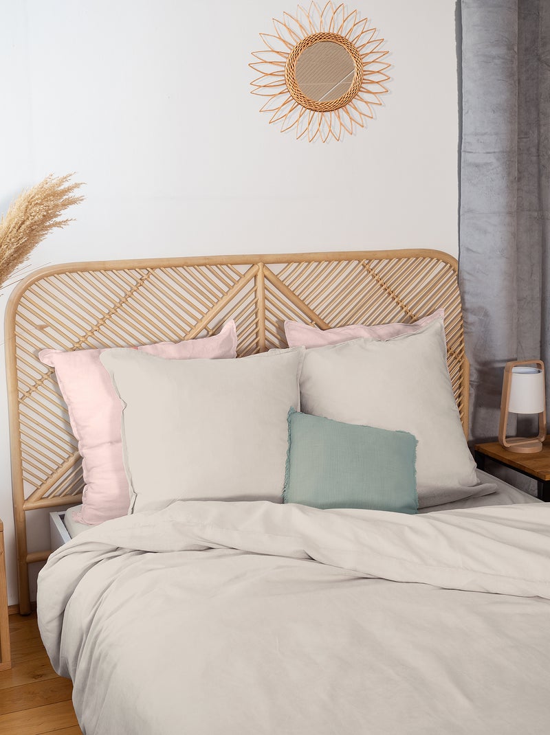 Completo letto in misto lino - 2 piazze BEIGE - Kiabi