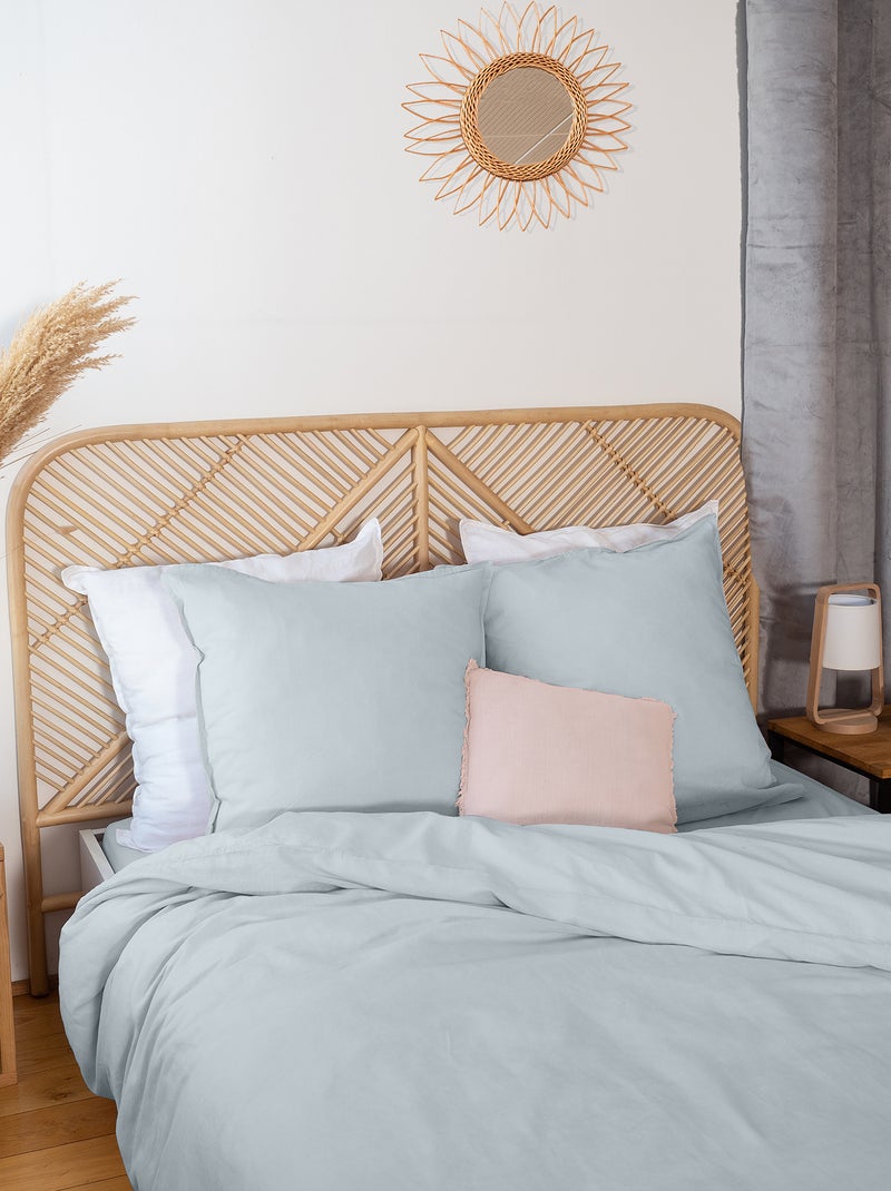 Completo letto in misto lino - 2 piazze GRIGIO - Kiabi
