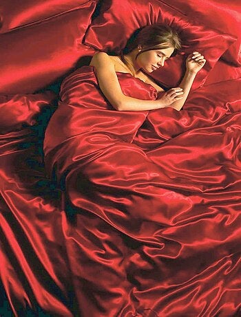 Completo Letto in Raso Rosso