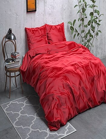 Completo Letto in Raso Rosso