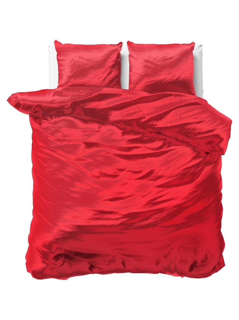 Completo Letto in Raso Rosso Rosso - Kiabi