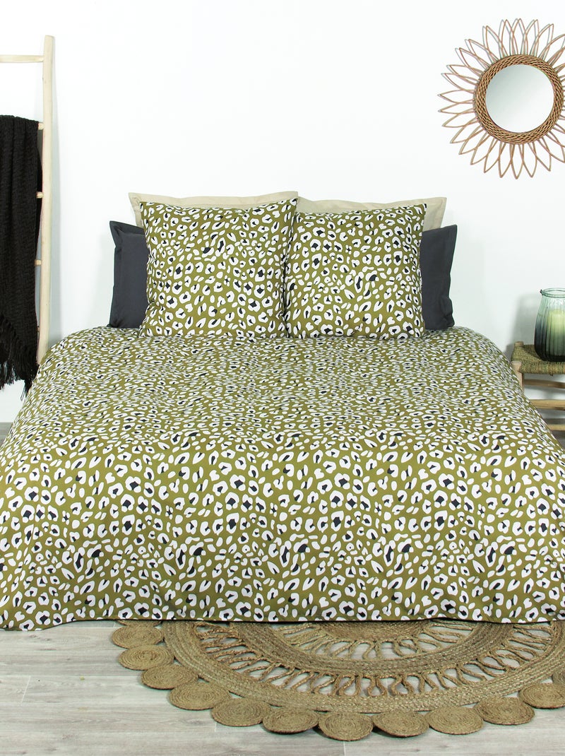 Completo letto 'leopardo' 2 piazze VERDE - Kiabi