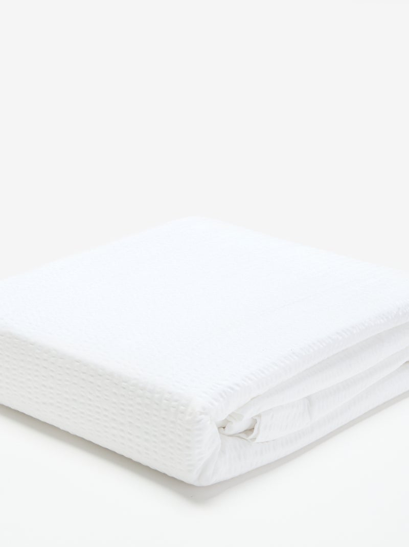 Completo letto matrimoniale 240 x 220 cm in seersucker Bianco - Kiabi