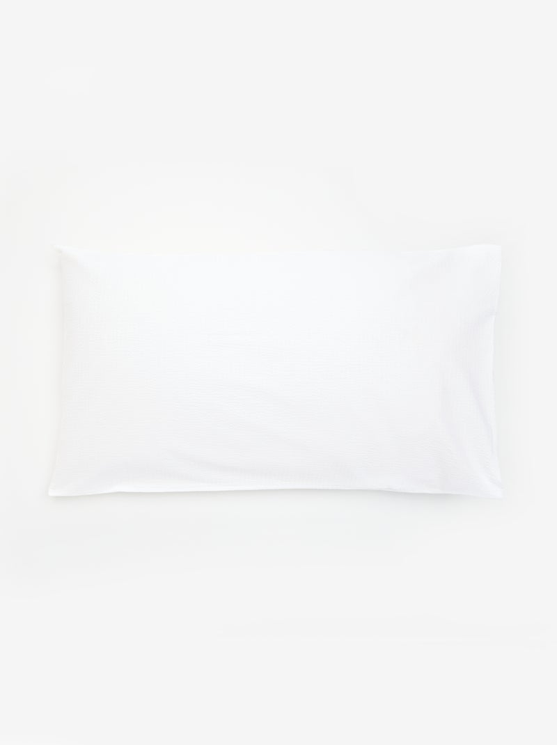 Completo letto matrimoniale 240 x 220 cm in seersucker Bianco - Kiabi