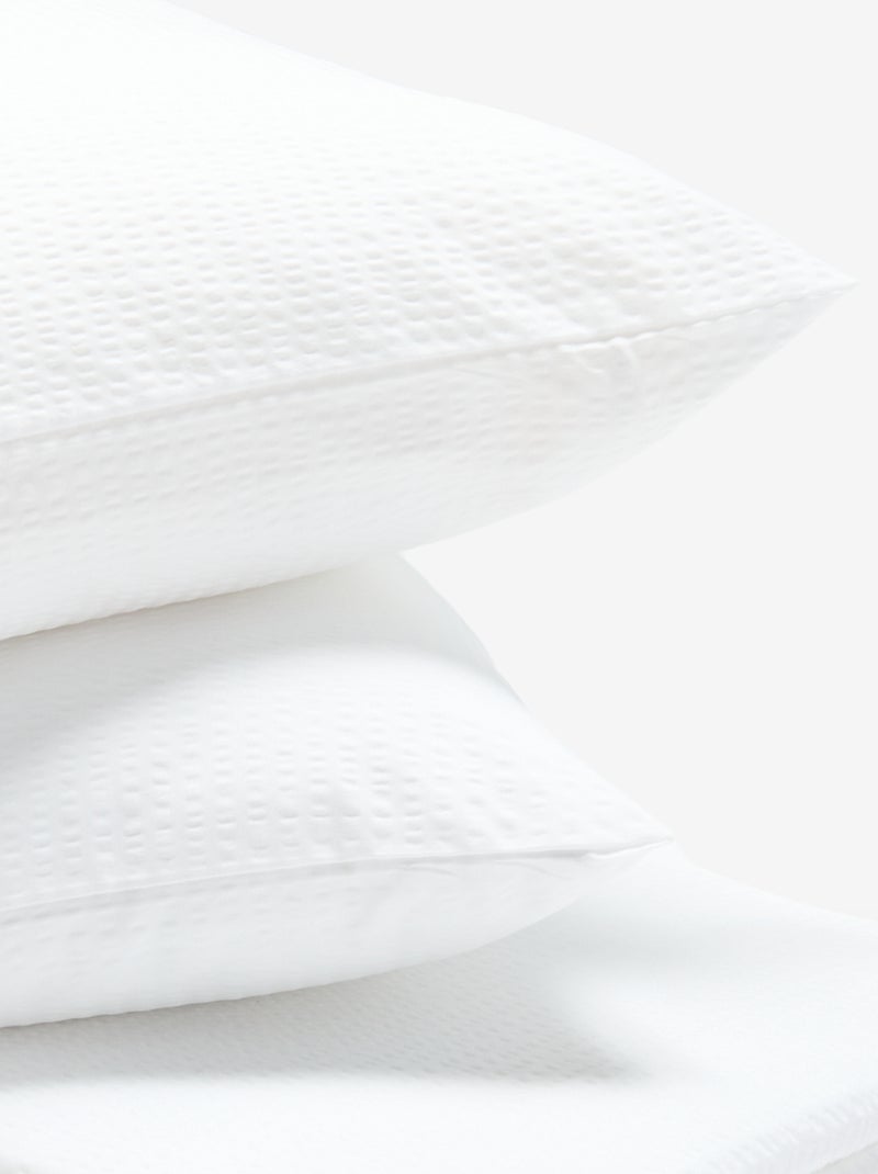Completo letto matrimoniale 240 x 220 cm in seersucker Bianco - Kiabi