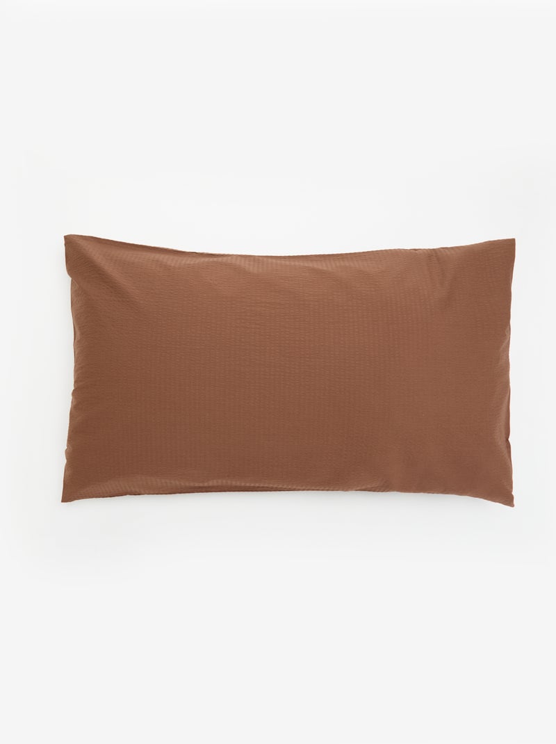 Completo letto matrimoniale 240 x 220 cm in seersucker Marrone - Kiabi