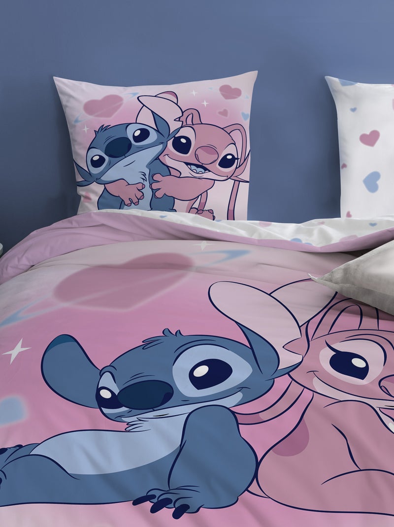 Completo letto matrimoniale 240 x 220 cm 'Stitch e Angel' Blu - Kiabi