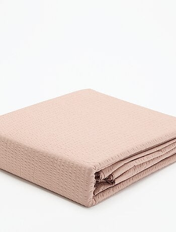 Completo letto matrimoniale 260 x 240 cm in seersucker - Kiabi Home - Blu