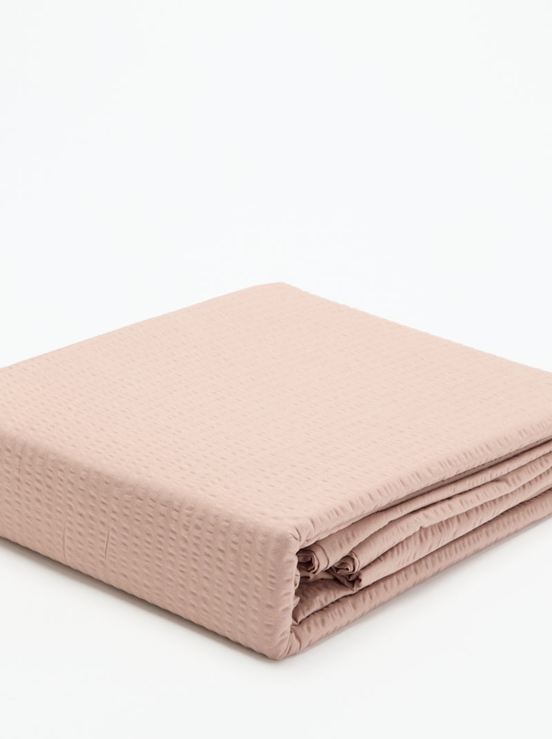 Completo letto matrimoniale 260 x 240 cm in seersucker - Kiabi Home - Blu Rosa - Kiabi