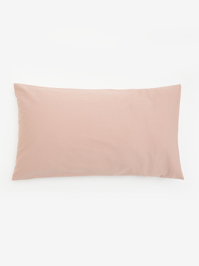 Completo letto matrimoniale 260 x 240 cm in seersucker - Kiabi Home - Blu Rosa - Kiabi