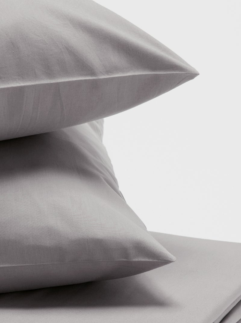 Completo letto matrimoniale 3 pezzi - 1 copripiumino + 2 federe Grigio - Kiabi