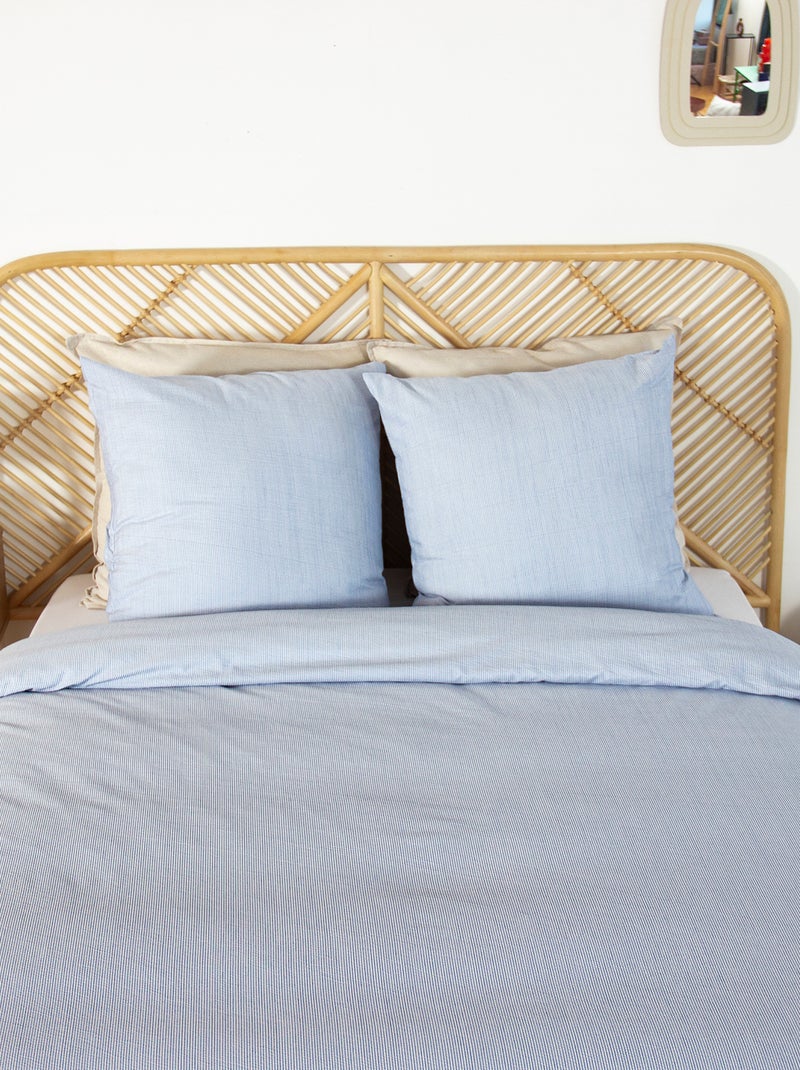 Completo letto matrimoniale 3 pezzi - Copripiumino + 2 federe Blu - Kiabi