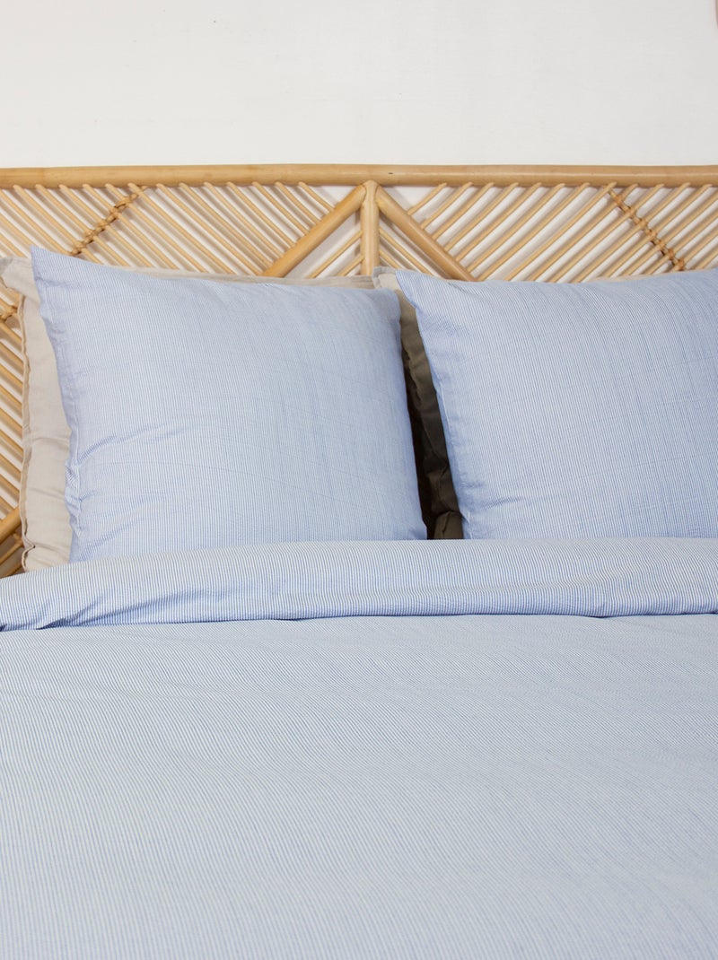 Completo letto matrimoniale 3 pezzi - Copripiumino + 2 federe Blu - Kiabi