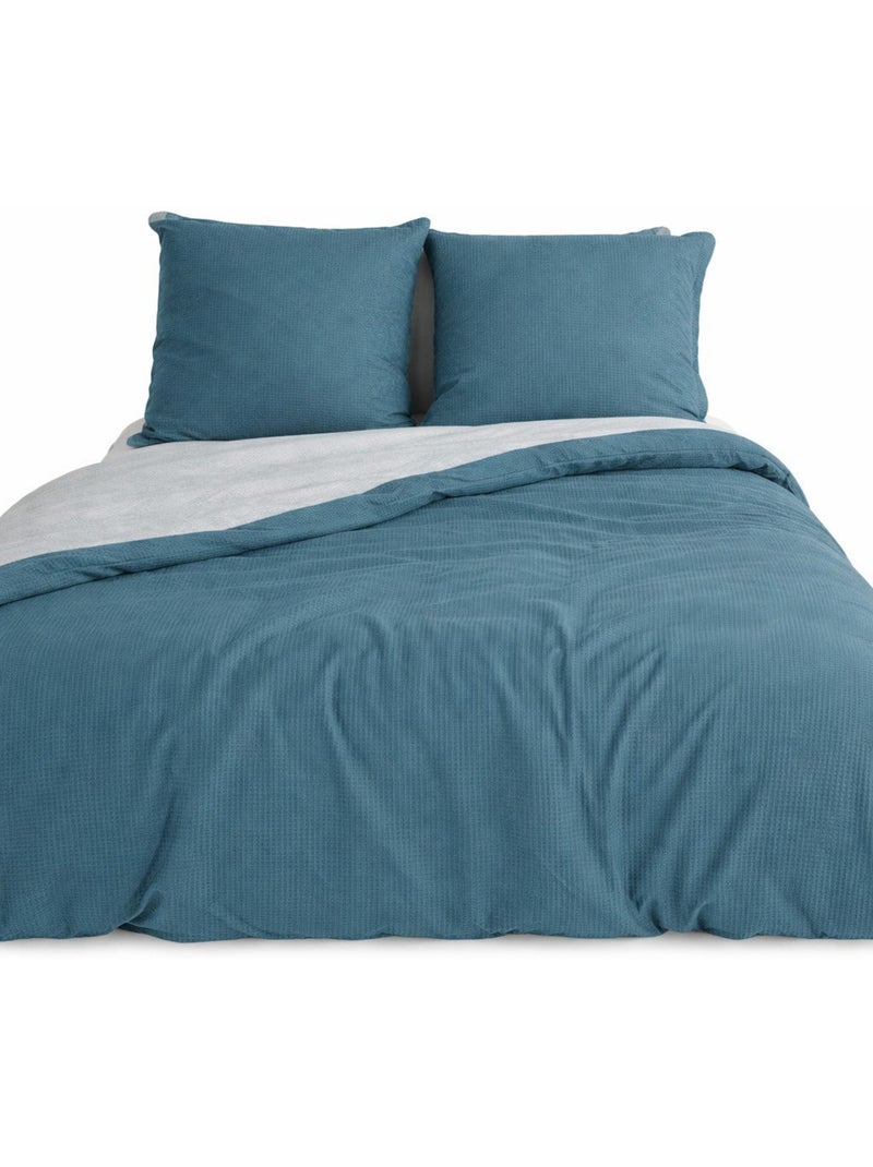 Completo letto microfibra goffrata Bianco - Kiabi