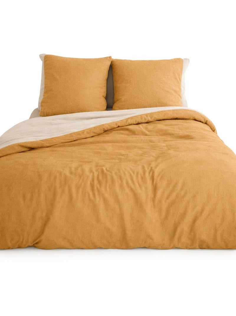 Completo letto microfibra goffrata Giallo - Kiabi