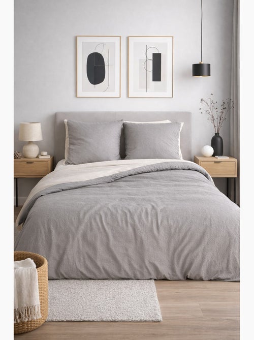 Completo letto microfibra goffrata - Kiabi Completo letto microfibra goffrata - Kiabi