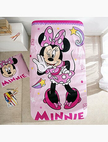 Completo letto Minnie Disney per bambini, 100% cotone Oeko-Tex, letto singolo, LOVELY