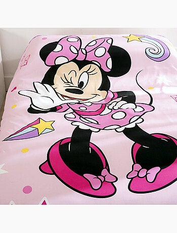 Completo letto Minnie Disney per bambini, 100% cotone Oeko-Tex, letto singolo, LOVELY