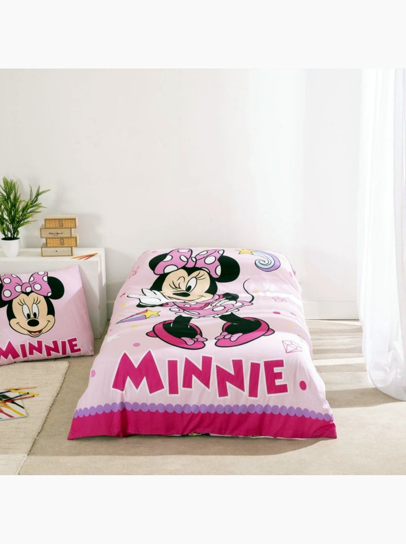 Completo letto Minnie Disney per bambini, 100% cotone Oeko-Tex, letto singolo, LOVELY Rosa - Kiabi