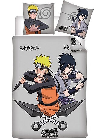 Completo Letto Naruto per Bambino, 100% Cotone Oeko-Tex, Stampa Reversibile, Letto Singolo, DUEL