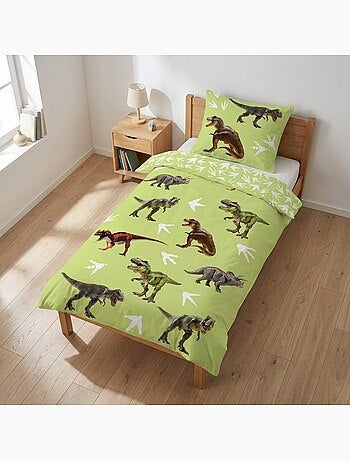 Completo Letto Neonato Cotone Reversibile Dinosauro