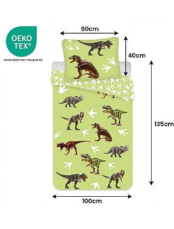 Completo Letto Neonato Cotone Reversibile Dinosauro