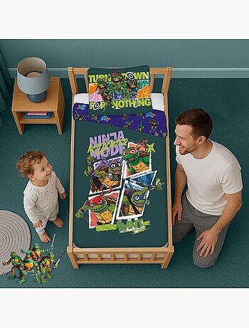 Completo letto neonato delle Tartarughe Ninja con Leonardo, Donatello, Michelangelo e Raphael