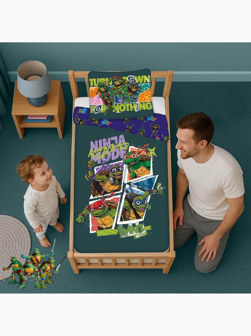 Completo letto neonato delle Tartarughe Ninja con Leonardo, Donatello, Michelangelo e Raphael Multicolore - Kiabi