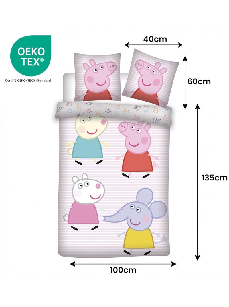 Completo Letto Neonato in Cotone Peppa Pig Rosa - Kiabi