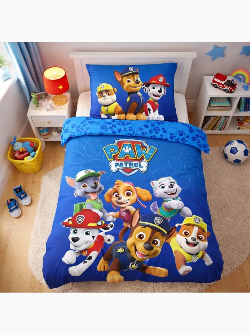 Completo letto neonato in cotone reversibile Chase Blu - Kiabi