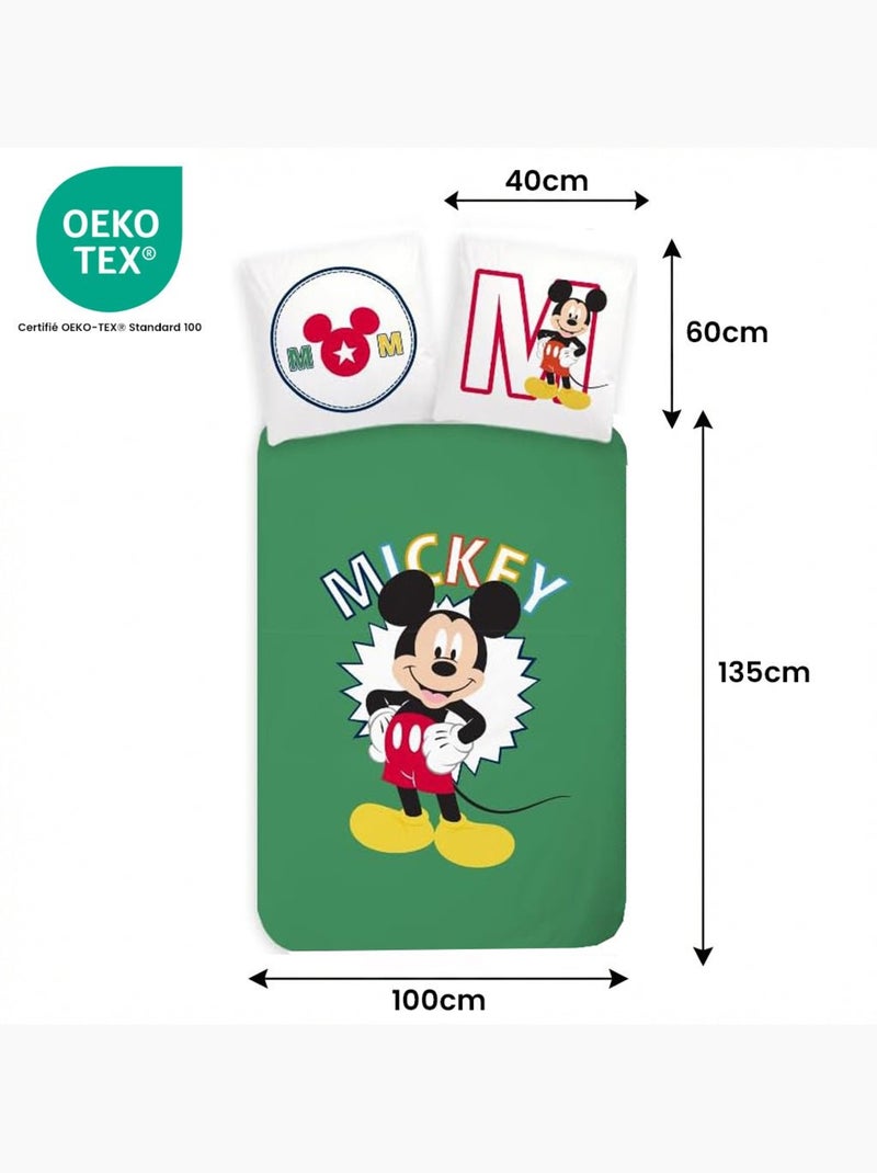 Completo letto neonato Mickey reversibile – 100% cotone Verde - Kiabi