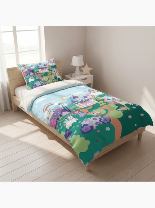 Completo letto neonato Principesse con arcobaleno e nuvola reversibile – 100% cotone - Kiabi