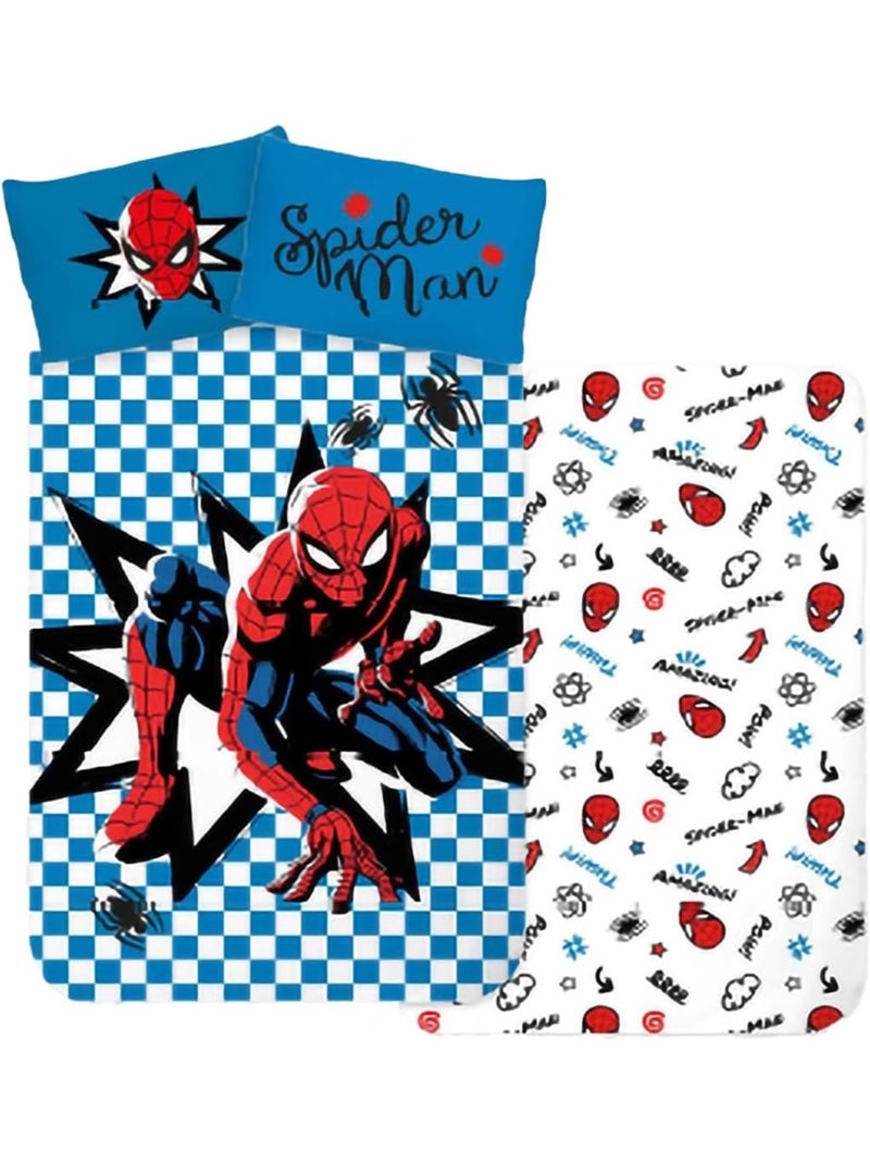 Completo letto neonato Spider-Man reversibile – 100% cotone Blu - Kiabi
