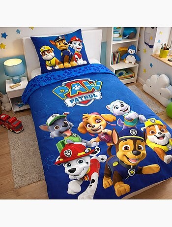 Completo letto per bambini di Paw Patrol con Chase, Marshall, Skye ed Everest reversibile