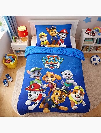 Completo letto per bambini di Paw Patrol con Chase, Marshall, Skye ed Everest reversibile