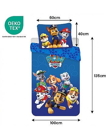 Completo letto per bambini di Paw Patrol con Chase, Marshall, Skye ed Everest reversibile