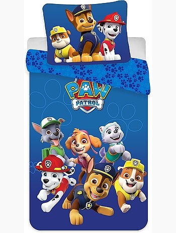 Completo letto per bambini di Paw Patrol con Chase, Marshall, Skye ed Everest reversibile