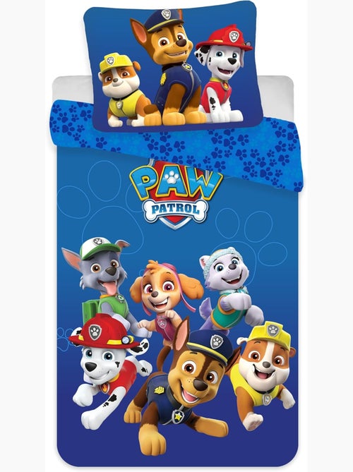 Completo letto per bambini di Paw Patrol con Chase, Marshall, Skye ed Everest reversibile - Kiabi
