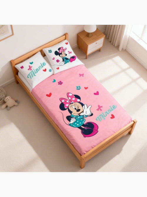 Completo letto per bambini Minnie con cuori reversibile – 100% cotone - Kiabi