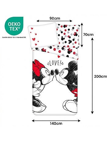 Completo letto per bambini Minnie con Mickey reversibile – 100% cotone