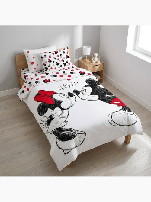 Completo letto per bambini Minnie con Mickey reversibile – 100% cotone - Kiabi