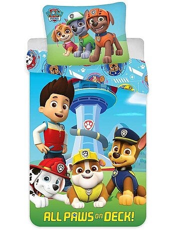 Completo letto per bambini Paw Patrol con Ryder, Chase, Marshall e Rubble – 100% cotone