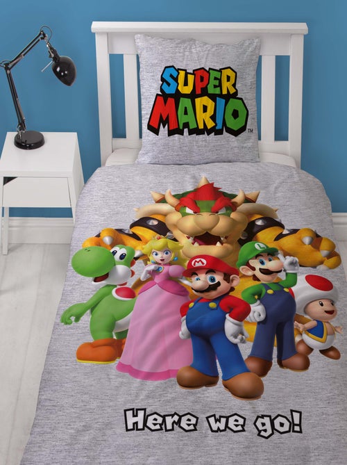 Completo Letto per Bambino Stampato Reversibile Super Mario e i suoi amici, Copripiumino 140x200 cm - Kiabi Completo Letto per Bambino Stampato Reversibile Super Mario e i suoi amici, Copripiumino 140x200 cm - Kiabi