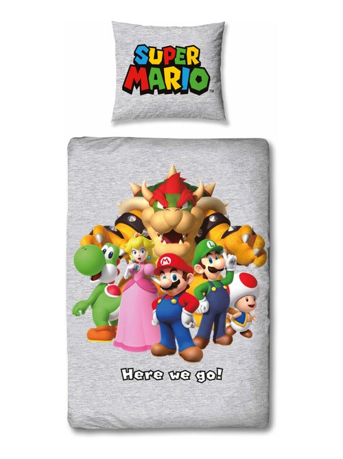 Completo Letto per Bambino Stampato Reversibile Super Mario e i suoi amici, Copripiumino 140x200 cm - Kiabi Completo Letto per Bambino Stampato Reversibile Super Mario e i suoi amici, Copripiumino 140x200 cm - Kiabi
