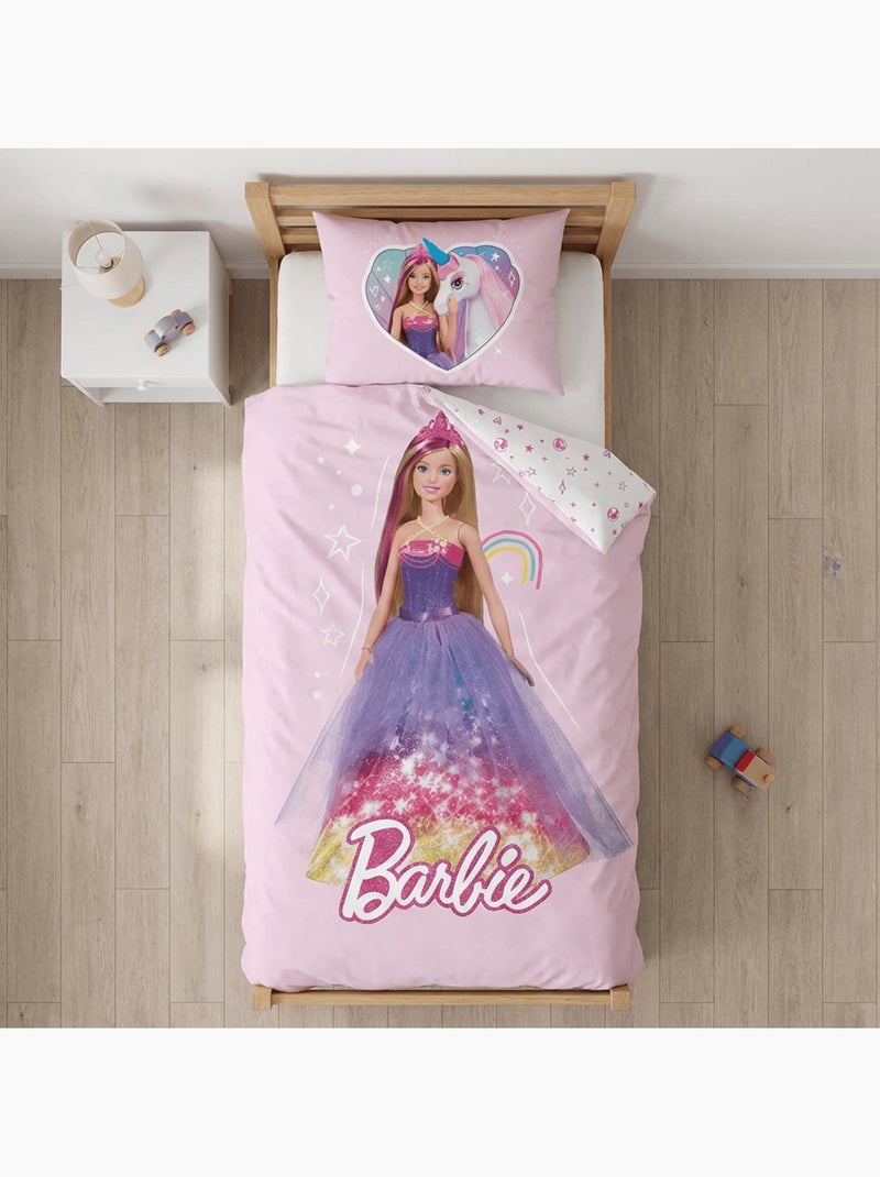 Completo letto per bebè Barbie reversibile – 100% cotone Rosa - Kiabi