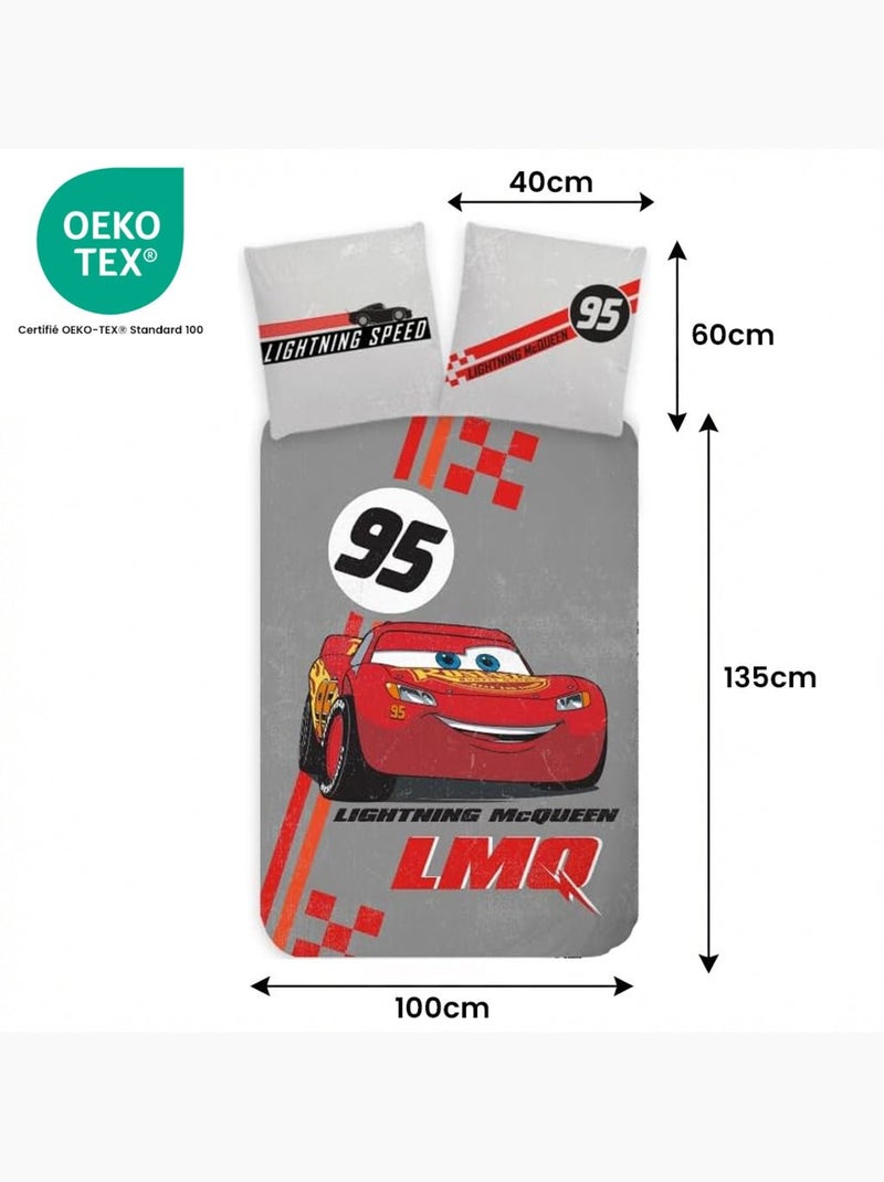 Completo letto per bebè Cars con Saetta McQueen reversibile – 100% cotone Grigio - Kiabi