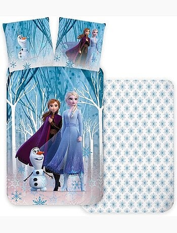 Completo letto per bebè Frozen con Elsa, Anna e Olaf reversibile – 100% cotone