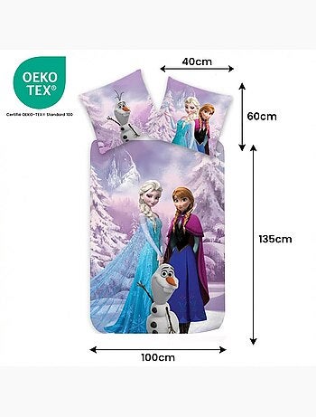 Completo letto per bebè Frozen con Elsa, Anna e Olaf reversibile – 100% cotone